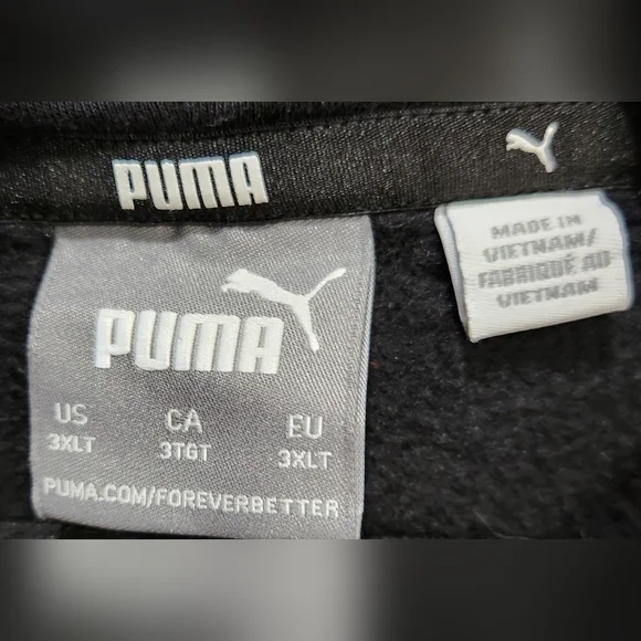 Puma black & white Rebel stripe sleeves hoodie pullover men's size 3XLT - Picture 11 of 11